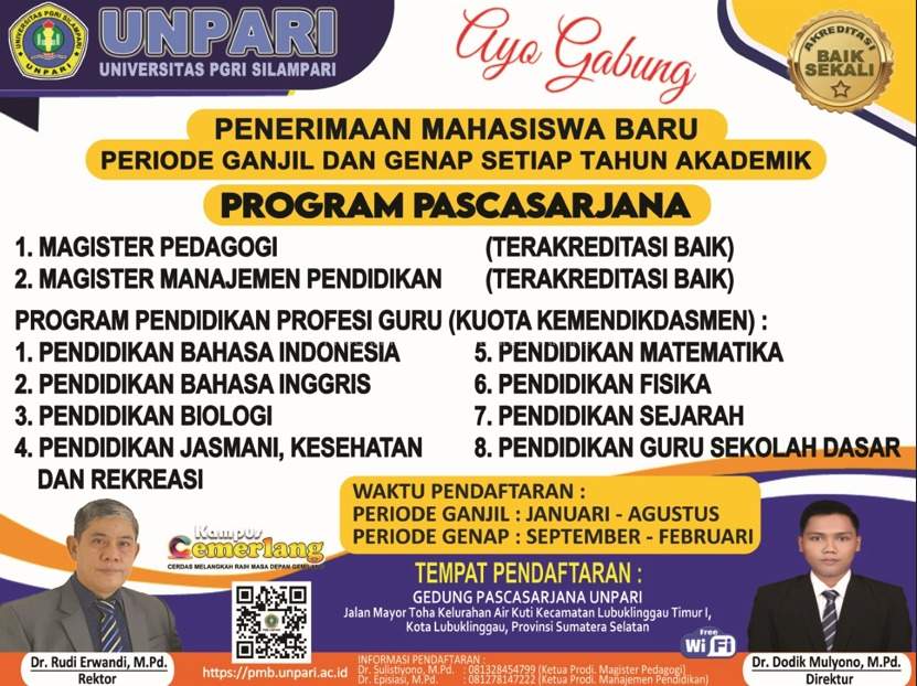 Penerimaan Mahasiswa Baru Program Pascasarjana Universitas PGRI Silampari